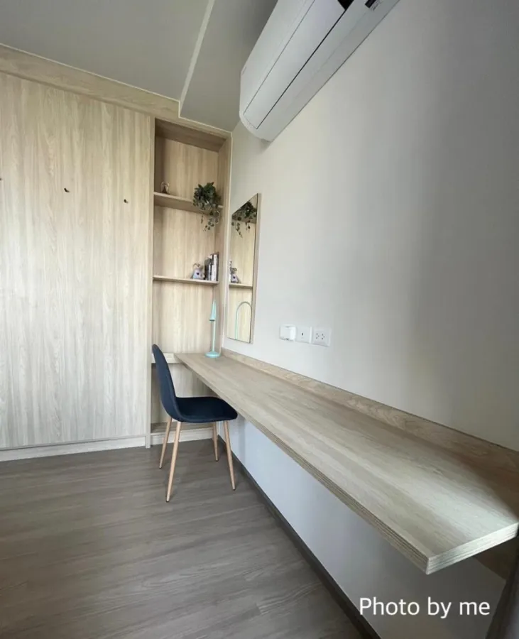 Condo for rent, The Move Kaset, nice room, soft tone, fully furnished, good price, don't miss it