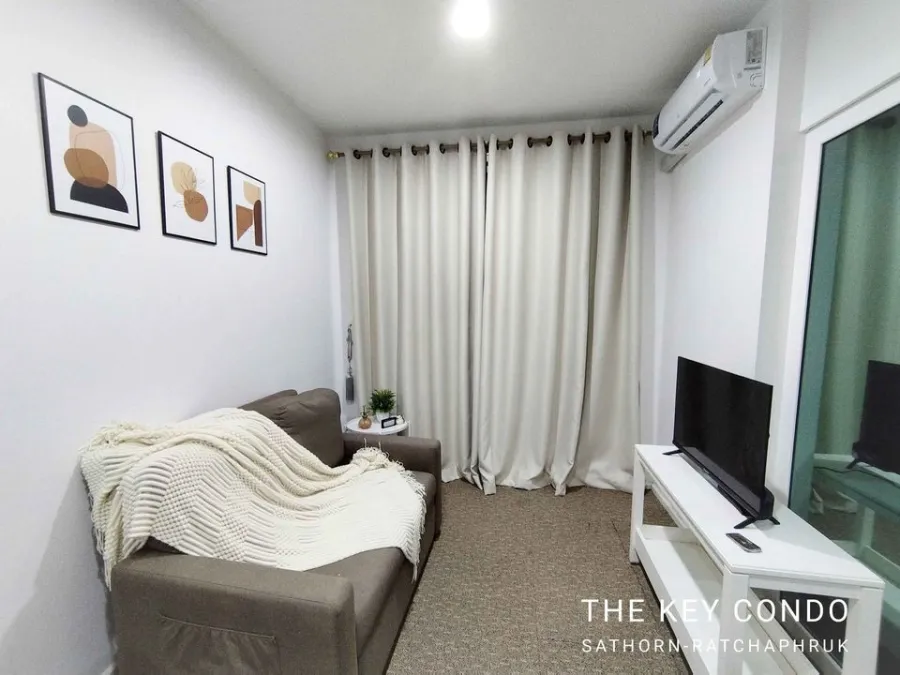 Condo for rent: THE KEY Sathorn-Ratchaphruek The room is nicely decorated, the white tone is already comfortable, the price is comfortable, hurry up.