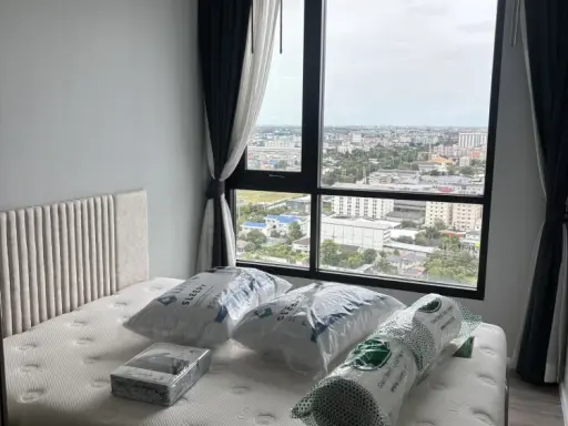 ให้เช่า Knightsbridge Sukhumvit-Thepharak ห้องน่าอยู่ เฟอร์ครบครัน มองเห็นวิวเมืองสวย ไม่บล็อค จองด่วน