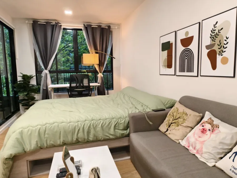 ให้เช่า Atmoz Kanaal Rangsit ห้องชั้น 2 แต่งสวยคุมโทน มองเห็นวิวมุมสวนสวย จองเลย