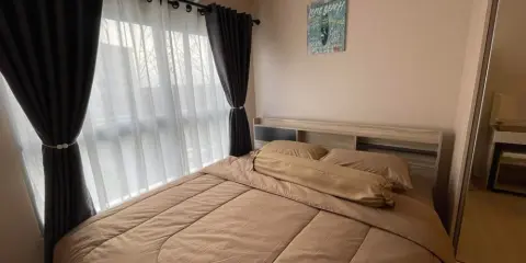 Plum Condo Rangsit Fresh ให้เช่า ชั้น 4 วิวนอก ติดวอลเปเปอร์ทั้งห้อง พร้อมที่นอนอย่างดี รีบจองเลย