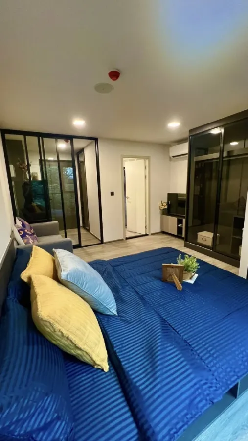 For rent: Atmoz Palacio Lat Phrao-Wang Hin, Building A, 2nd floor, shady, tree view, fully furnished, move in now, don't hesitate.