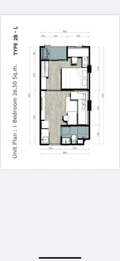 Selling Plum Condo, Saphan Mai Station, the room is divided into proportions. Separate zones perfectly. Good price. Book now.