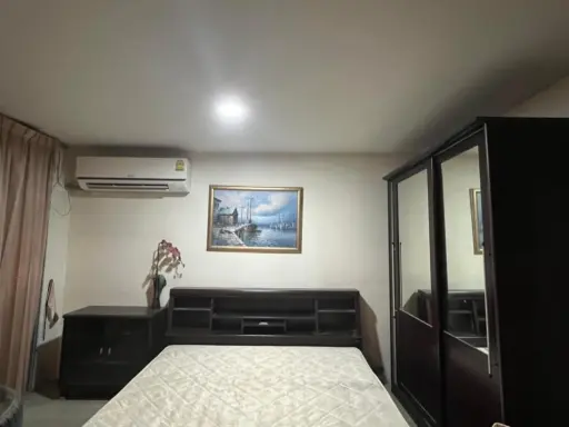 Condo for rent, The Parkland Bangna, clear view, fully furnished, opposite the room, not connected to anyone, convenient to travel quickly