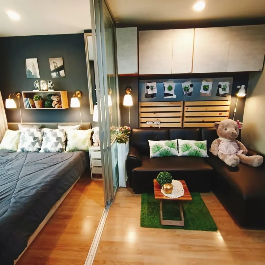 ให้เช่า ลุมพินี วิลล์ อ่อนนุช 46 มีห้องนั่งเล่นแนว Wood Industrial ตู้ Built-in เก็บของเยอะมาก ด่วนๆ