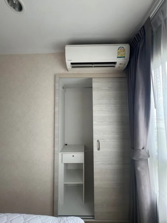 For sale, for rent, Lumpini Place Srinakarin-Hua Mak Station, simply decorated, fully furnished, shady garden view, hurry and book now.