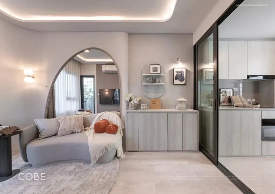 Down payment sale for COBE Ratchada Rama 9, 1 bedroom, 1 bathroom, great location, great common area, reserve now!