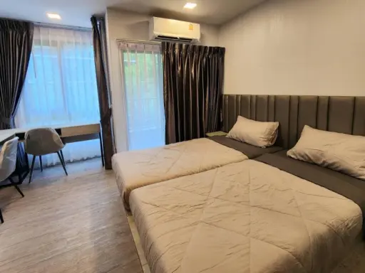 For rent, Kave AVA, Building D, 3rd floor, view in exclusive room, 2 beds, fully furnished, ready to move in, book now, don't miss it.