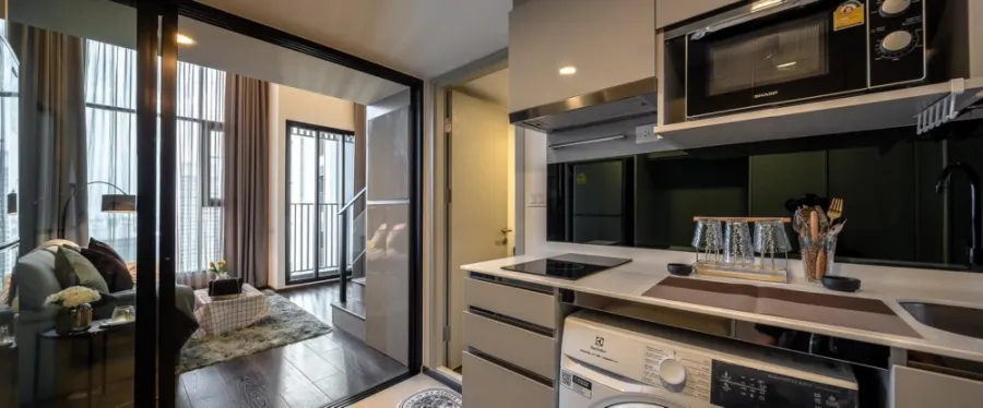 ปล่อยเช่า Knightsbridge Space Ratchayothin ห้อง Duo Space 2 ชั้น แต่งครบ Build-in ทั้งห้อง จองเลย