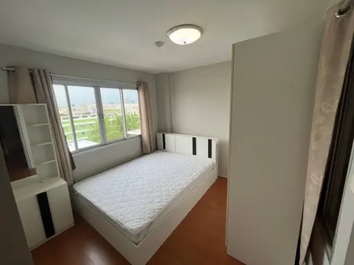 For rent!! Lumpini Town Condo, Bodindecha-Ramkhamhaeng, corner room, 8th floor, Building E, fully furnished, book now!!