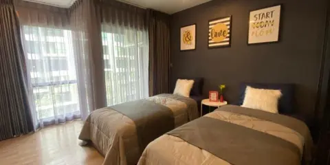 อย่าช้านะจ๊ะ ของดีมีน้อย ห้อง Midnight Blue Twin Bed Room แต่งสวยสุดๆๆให้เช่า เคฟ ทาวน์ สเปซ