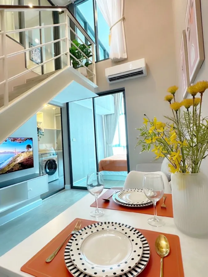 For rent, Metro Sky Prachachuen, 21st floor, city view, beautiful room, comes with complete decoration. If interested, hurry and reserve now.