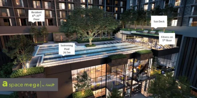Condo sales down a space Mega, beautiful view, close to department stores and expressways, convenient transportation, book now !!!
