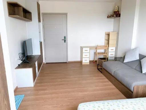 For rent: D Condo Thar Charan, STUDIO room, complete electrical appliances, fully furnished, complete furniture, all in one place.