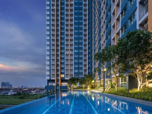 Condo for rent, Lumpini Ville Phatthanakan-Srinakarin, 32nd floor, clear view, no block, ready to move in. Don't wait.