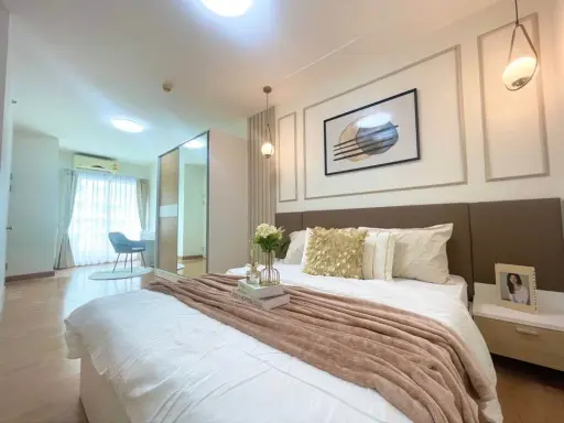 Supalai Park for sale, Tiwanon Intersection, 9th floor, very spacious room, beautifully decorated, livable, very stylish. If you miss it, you will reg
