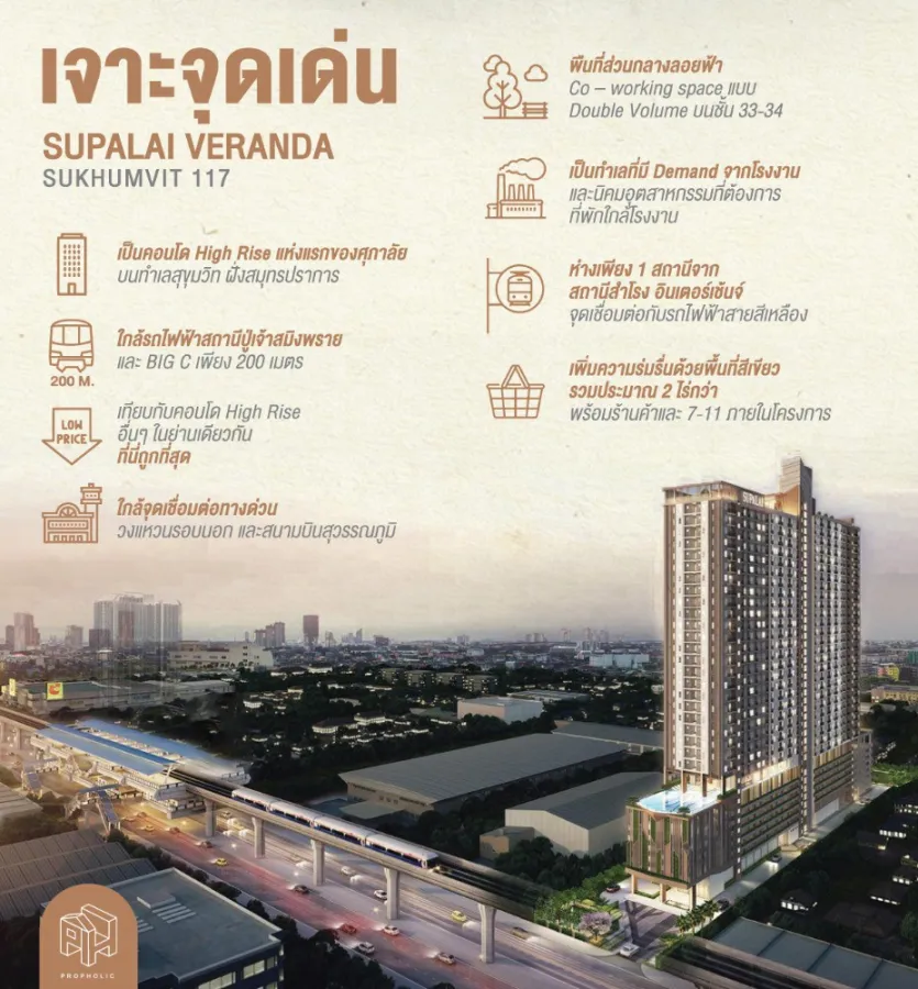 ขาย ศุภาลัย เวอเรนด้า สุขุมวิท 117 ห้องสวย วิวดี เฟอร์ครบ ราคาถูก!!