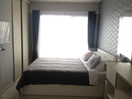 For rent: Aspire Rattanathibet 2, 14th floor, corner room, pool view, fully furnished, nice to live in, book now, urgently.