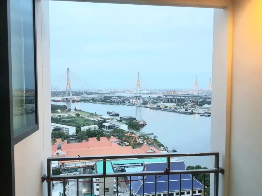 For sale, rent, U Delight Residence, Riverfront Rama 3, high floor, Chao Phraya River view, fully furnished, if interested, book now.
