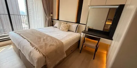 ให้เช่า Aspire Onnut Station แบบ 1 Bedroom Plus วิวเมือง + วิวแม่น้ำบางส่วน ตกแต่งครบครัน พร้อมเข้าอยู่