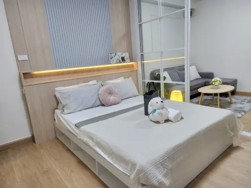 Sell City home Ratchada-Pinklao, 2nd floor, 1 bedroom, 1 bathroom, lots of Buit-In furniture, don't miss a lot.