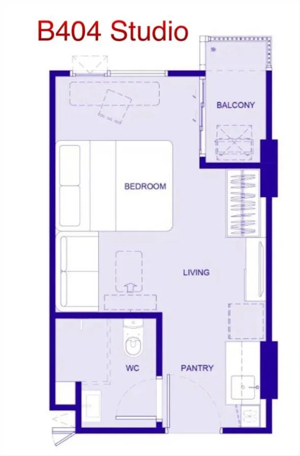 For rent KAVE TOWN COLONY, Studio room, outside view, comes with amenities, move quickly.