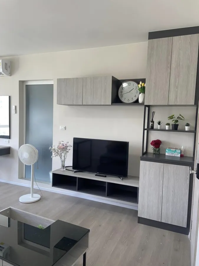 For rent, D Condo, Campus Dome, Rangsit, Phase 3, corner room, fully furnished, livable, hurry up and book now.