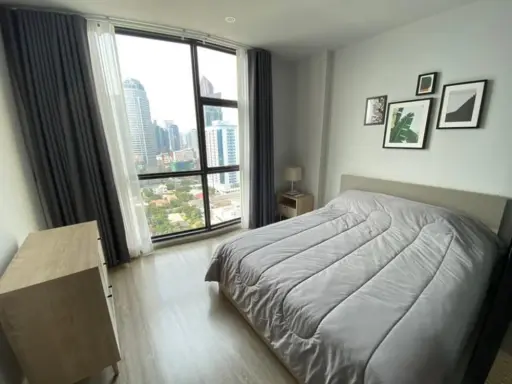 Condo for rent, Rhythm Ekkamai, beautiful room, high floor, very good view, full furniture, close to BTS, convenient transportation, book now