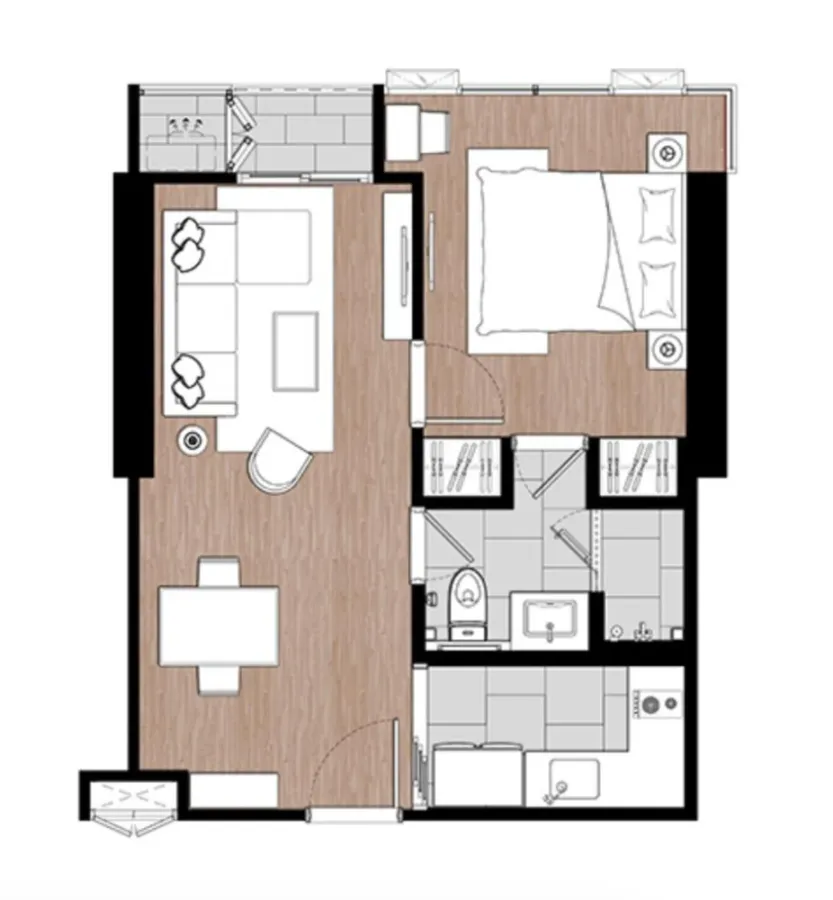 For sale or rent: One 9 Five, Building B, 14th floor. Pool view, unobstructed. Luxurious built-in furniture and complete set of appliances. Book now!
