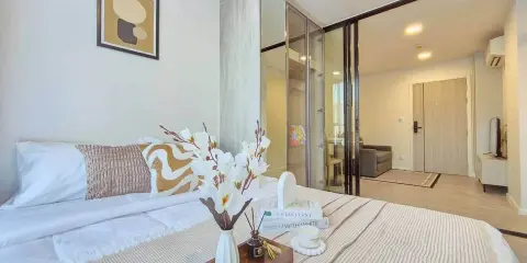 ให้เช่า Atmoz Tropicana Bangna ห้องพร้อมอยู่ เฟอร์พร้อม จองเลย