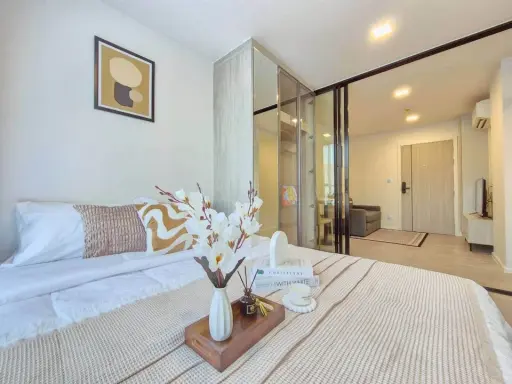 ให้เช่า Atmoz Tropicana Bangna ห้องพร้อมอยู่ เฟอร์พร้อม จองเลย