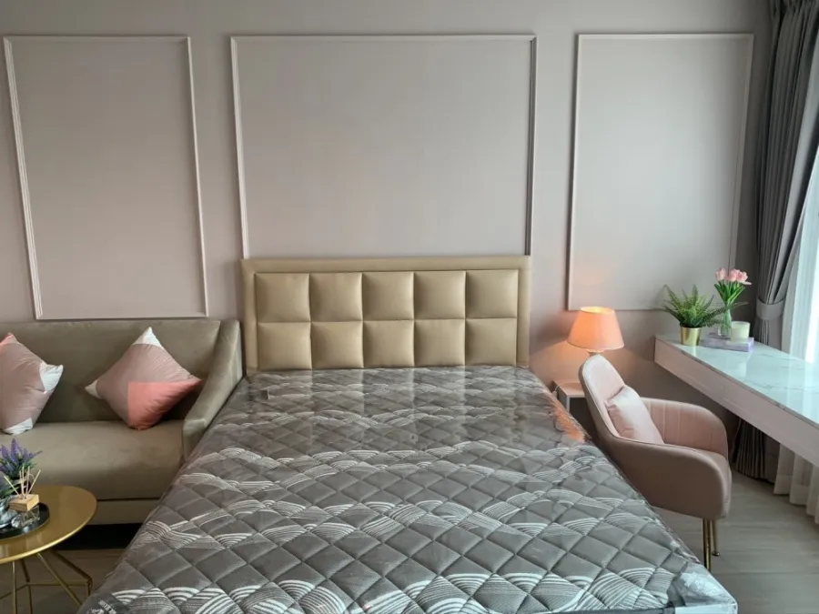 Condo for rent, Life Ladprao, nice room, good size, fully furnished, high floor, beautiful view You can drag your luggage in.