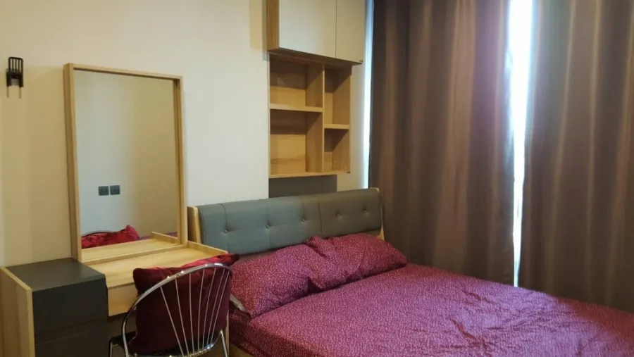 For Rent Lumpini Suite Phetchaburi - Makkasan City view balcony, 2 bedrooms, fully furnished, ready to move in, book now.