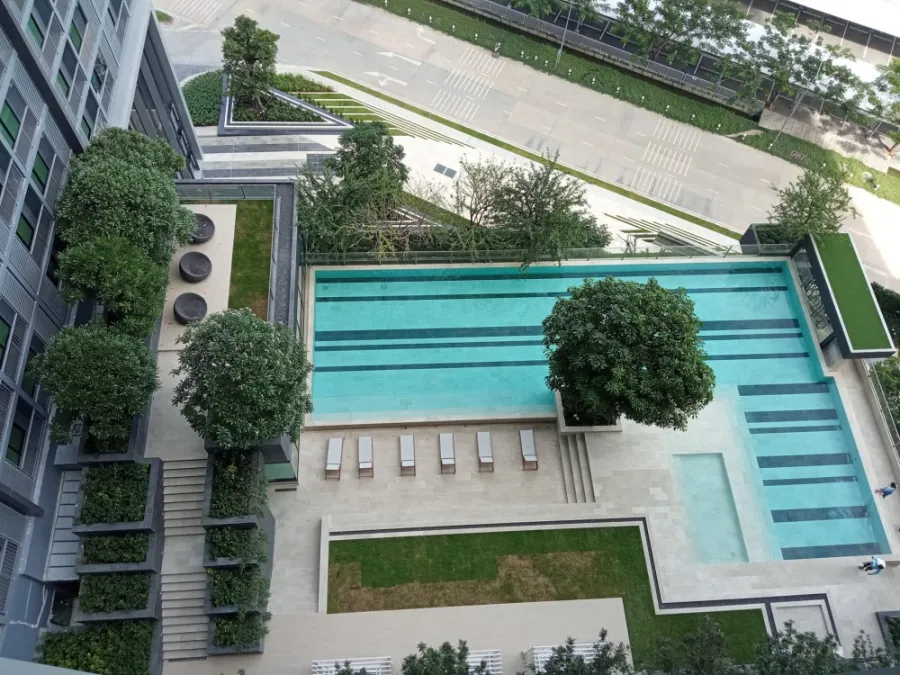 Sale down payment, A Space Mega Condo, 16th floor, pool view, next to IKEA, MEGA Bangna department store, good location, hurry to reserve before it's gone!