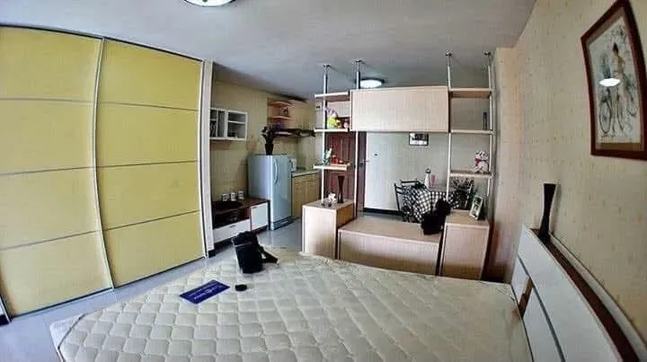 For rent: Champs Elysées Tiwanon, Building C, 6th floor. Spacious room, not cramped at all. Fully furnished. You definitely need to book this one!