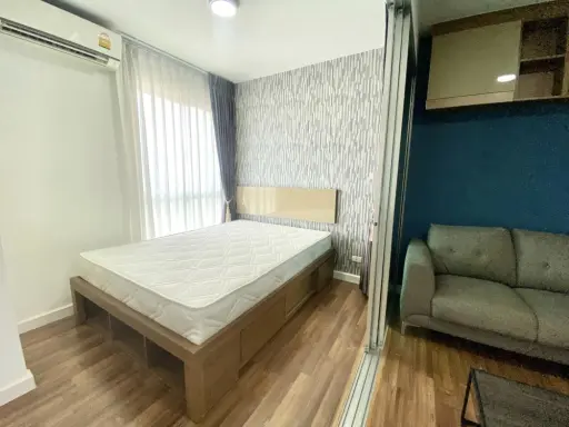 ขาย A Space Me Rattanathibet ห้องกั้นเป็นสัดส่วน ติดวอลเปเปอร์ทั้งห้อง ซื้อลงทุนก็คุ้ม จองเลย