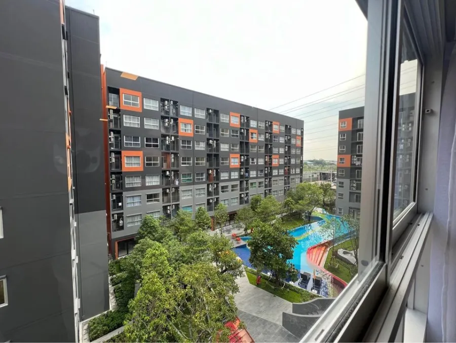 ปล่อยเช่า พลัมคอนโด รังสิต เฟรช ห้องแต่งเรียบง่าย กั้นห้องเป็นสัดส่วน มาแต่ตัวเข้าอยู่ได้เลย