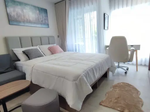 For rent, Cave Town Island, Building A, 2nd floor, beautiful room, comes with complete decoration. If interested, hurry and reserve now.