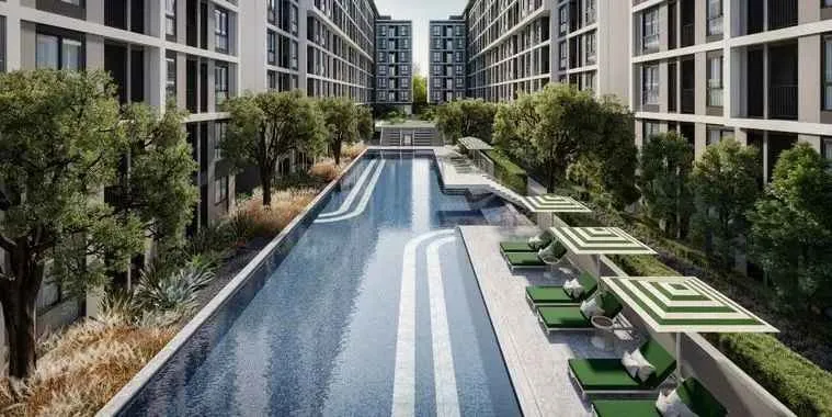 ให้เช่า นิว ครอส คูคต สเตชัน ห้อง studio ขนาด 26.70 ตร.ม.ตึก E ชั้น 5 วิวสระว่ายน้ำ รีบมาซื้อเลย