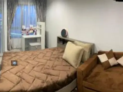 For rent Life Ladprao, new room, unpack the box Decorate the room in brown tones, the most beautiful view, next to the BTS, super convenient, book now!
