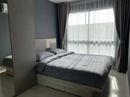 Condo for rent, Niche ID Sukhumvit 113, nice room, soft tone, fully furnished, in proportion, hurry to book