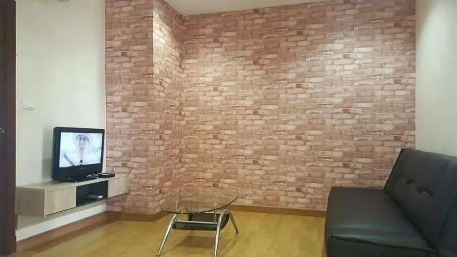 For rent, PG RAMA 9 Condominium, room with good wallpaper, great price, convenient, complete here, come book now, don't miss out.