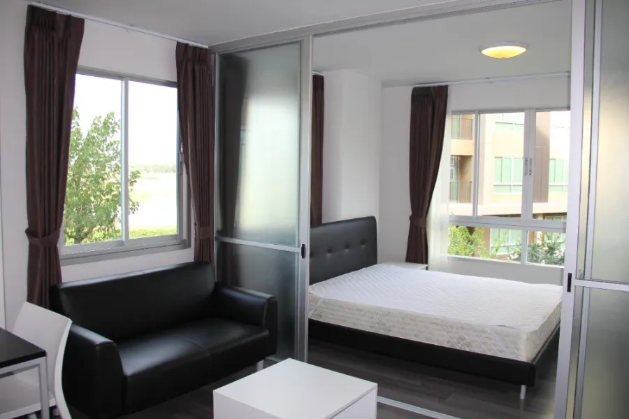 ให้เช่า D Condo campus Resort Rangsit ห้องมุม มีความเป็นส่วนตัวสุดๆ ได้วิวส่วนกลางสวยมาก ห้ามพลาดน้า