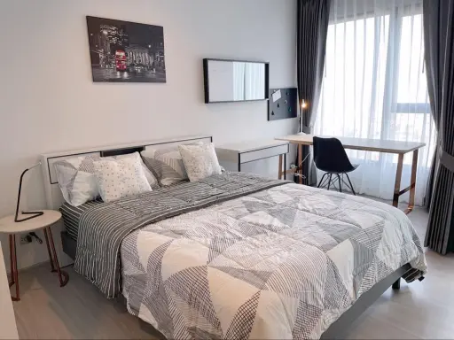 For rent Life Asoke-Rama 9, 35th floor, north side, beautiful view, beautiful room, fully furnished, book now, don't let it slip. images