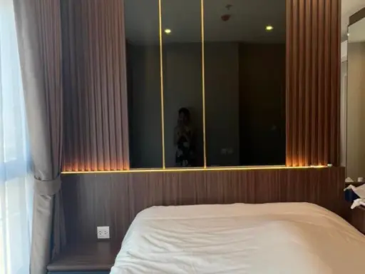 For rent The Tree Huamark Interchange, luxury decorated room, built-in, full height, great view, excellent, book quickly