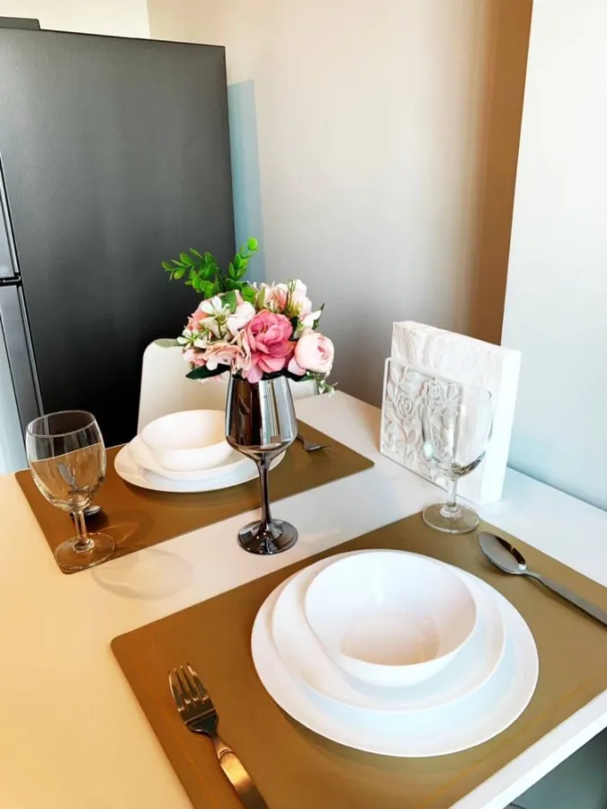 Condo for rent, Metro Sky Wutthakat, ready to move in Fully furnished + electrical appliances, good price, book quickly before you miss it.