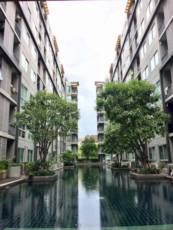 Sell / rent !! Condo A Space Play Sutthisan - Ratchada, spacious room, pool view, cool, open to the wind.
