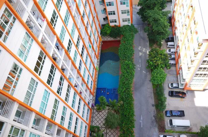 For rent, PG RAMA 9 Condominium, room with good wallpaper, great price, convenient, complete here, come book now, don't miss out.