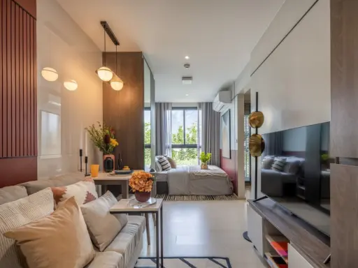 Selling reservation for NUE CROSS KHU KHOT STATION, Studio room, 6th floor, balcony facing north, city view, buy now. images