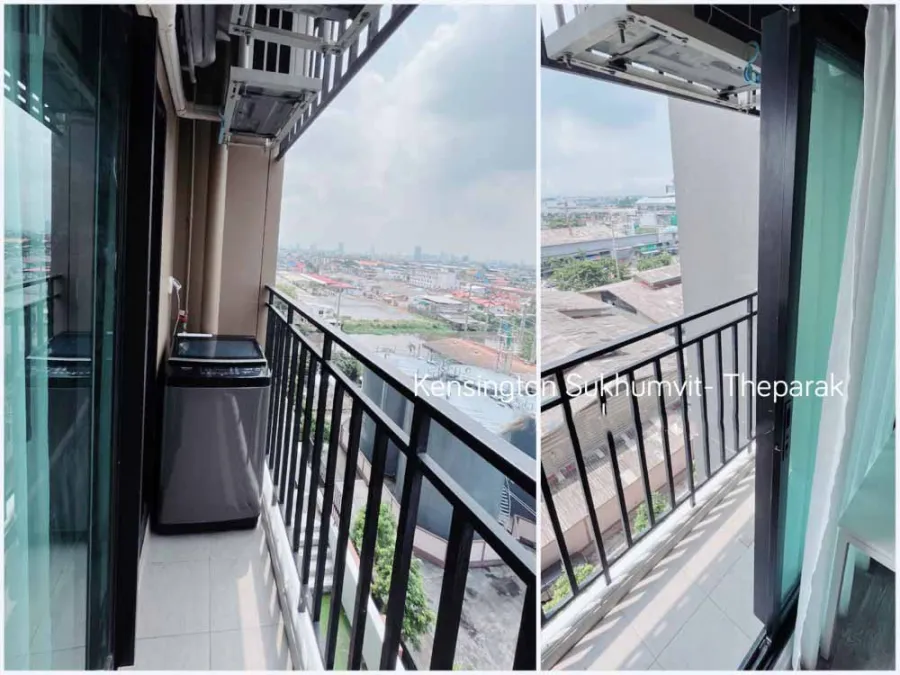 Condo for sale, Kensington Sukhumvit-Thepharak, city view in the evening, the room is not hot Complete electrical appliances